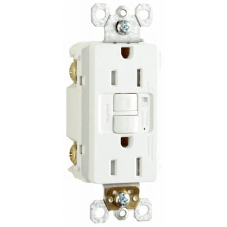 Legrand Pass & Seymour radiant Series GFCI Duplex Receptacle, Nylon, White, 2-Pole, 15 A 1597TRAWCCD4