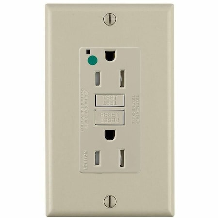 Leviton Self-Test GFCI Receptacle, Hospital Grade, 15 Amp, 125 Volt, 5-15R NEMA GFTR1-HGI