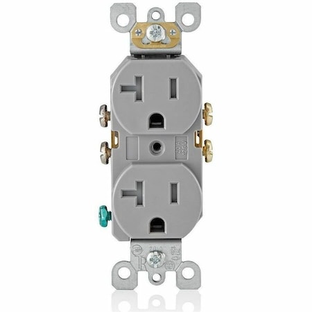 Leviton Residential Grade Tamper-Resistant Duplex Receptacle, 20 Amp, 125 Volt T5820-GY