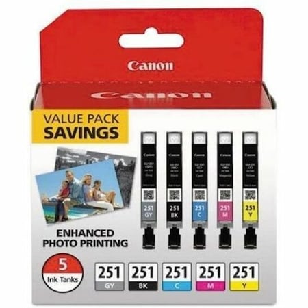 Canon CMYKGY 5-Cartridge Ink Set 6513B011