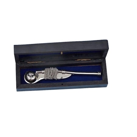 Handcrafted Model Ships Chrome Boatswain Bosun Whistle 5 in. With Black Rosewood Box K-236-CH