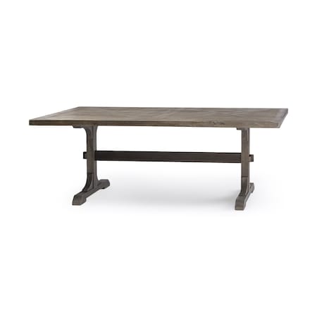 Homeroots 40" Brown Solid Wood Trestle Base Dining Table 380459