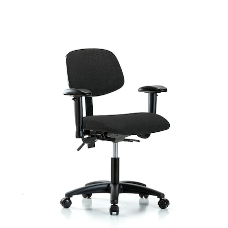 Blue Ridge Ergonomics Desk Chair Desk Chair, Fabric, Tilt AA Casters, Blk, Adjustable Arms, 19" to 24" Height, Fabric, Black BR-FDHCH-RG-T1-A1-RC-F42