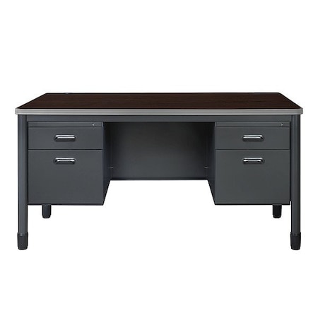 Regency Double Pedestal Desk, Steel Frame, 60 in W 66266DPNW