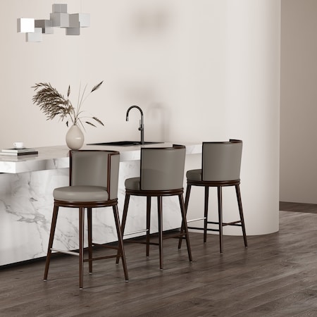 Manhattan Comfort Evalyn Barstool in Taupe - Set of 3 3-BS024-TP