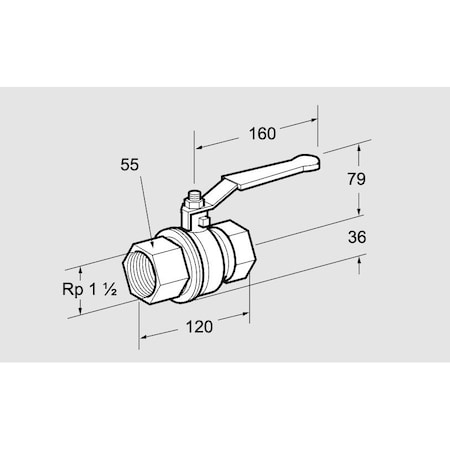 Honeywell Kromschroder VLV, BALL, AKT 40R50B, 1 1/2 IN. BSP, FF, MAX KS03152276