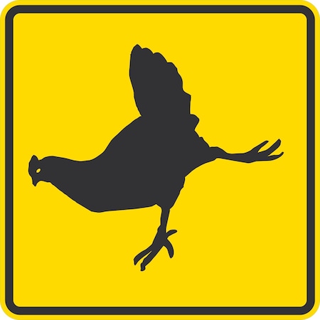 Lyle Chicken Crossing Symbol, 24x24, High Intensity Prismatic, Yellow G-13102-HI_24x24