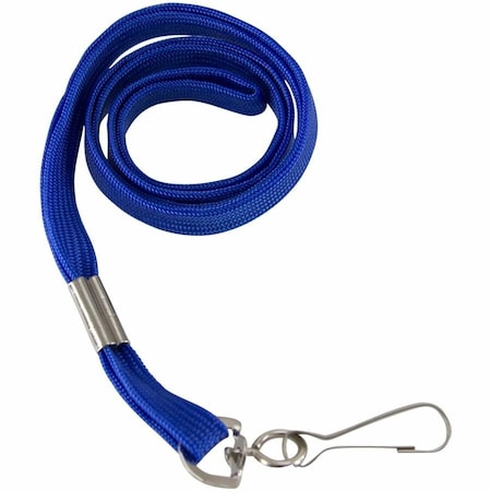 Baumgartens Lanyard-Flat-Blue-w/J Hk-100pk 65613