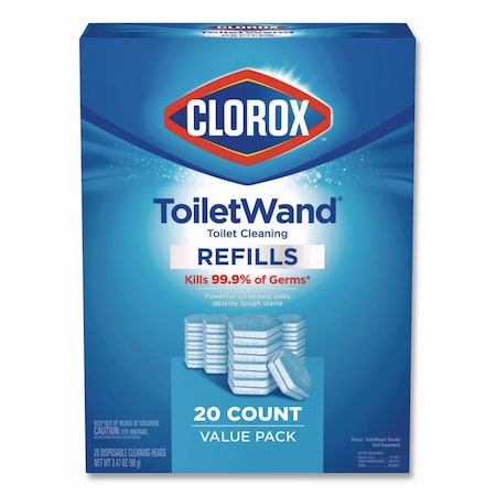 Clorox Toilet Brushes, White/Blue, 20 PK 31049