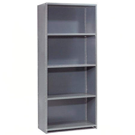 Global Industrial 5 Shelf, Closed Steel Shelving, 48"W x 24"D x 97"H, Starter, 20 GA, Gray 796382