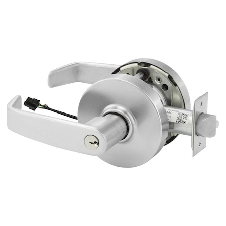 Sargent Grade 1 Electrified Cyl Lock, L Lever, L Rose, 6-Pin Cylinder, Satin Chrome RX-10XG71 LL 26D