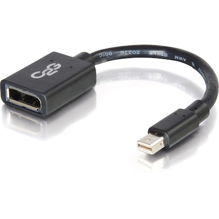 C2G 6IN MINI DISPLAYPORT&TRADE; MALE TO DISPLAYPORT&TRADE; FEMALE ADAPTER CONVERTER 54303