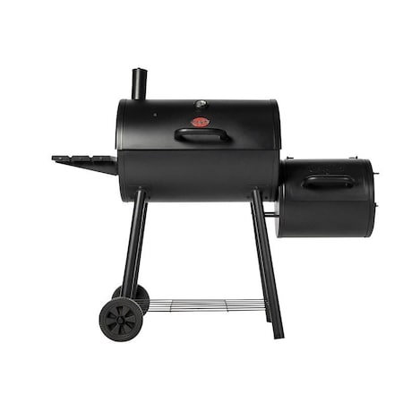 Char-Griller Smokin' Pro Barrel Grill and Offset Smoker, Charcoal, Steel, Black CG30044223