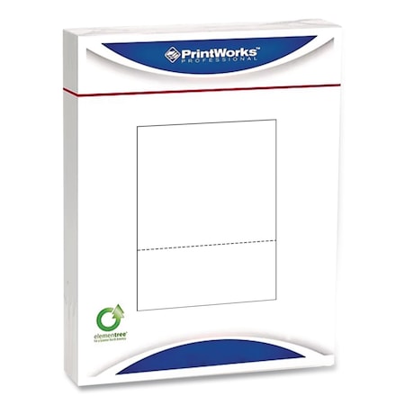 Printworks Professional Perforated Paper, 92 Bright, Perforated 3.63 from Bottom, 24 lb Bond Weight, 8.5 x 11, White, 2500PK 04134