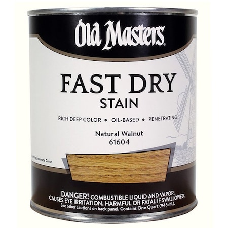Fast Dry Stain Qt Old Masters Natural Walnut Interior Oil-Based Wood Stain 61604