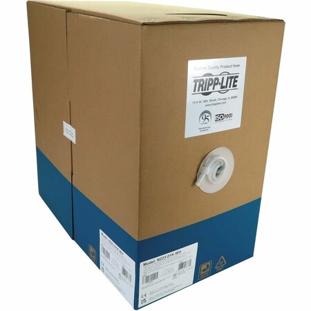 Eaton Tripp Lite Series Cat6a 10G Solid Core UTP Bulk Ethernet Cable, CMR Rated, White, 1000 ft. 305 m N223-01K-WH