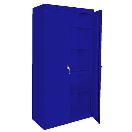 Steel Cabinets Usa Adjustable Storage Cabinet, 72 in H, 48 in W, Blue, 4 Shelves AAH-48RB-BL