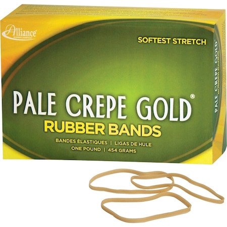 Alliance Rubber Alliance Pale Crepe Gold Rubber Bands, Size No 33, 3-1/2"x 1/8", Natural, 1 lb. Box 20335