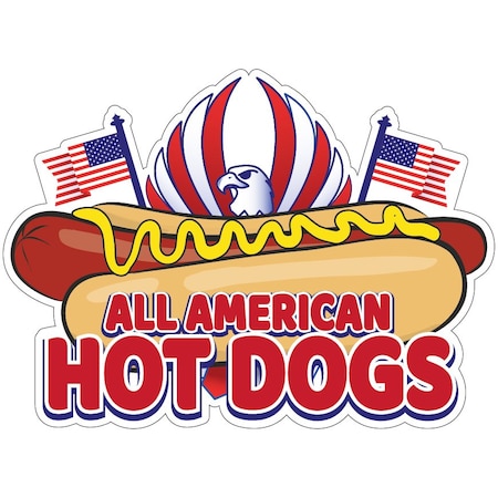 Signmission All American Hot Dogs Concession Stand Food Truck Sticker, 8" x 4.5", D-DC-8 All American Hot Dogs19 D-DC-8 All American Hot Dogs19