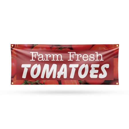 Signmission Farm Fresh Tomatoes, 18 Inch x 48 Inch, Vinyl Banner B-30618