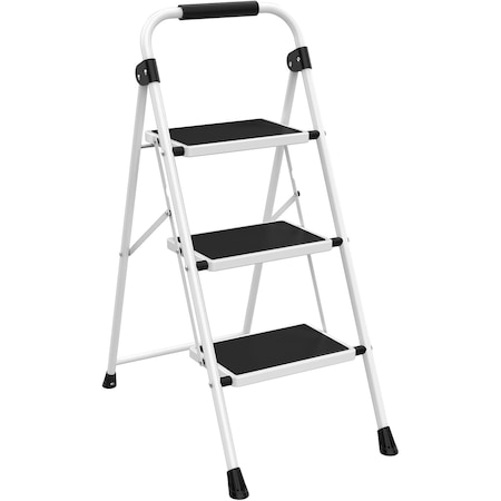 Wrightmaster 3-Step Lightweight Steel Step Stool, 8 ft. Reach with Safety Lock, 330 lb. Capacity Black ZoroBTV3BTB-36BK