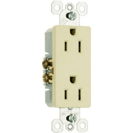 Legrand Straight Blade Receptacle, 5-15R, 15 A, 125V AC, 2 Pole, 3 Wire, Grounded 885ICC21