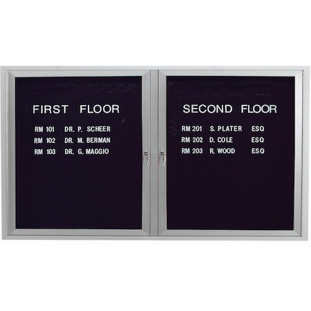 Aarco Outdoor Enclosed Directory w/ Al Frame, Clear Satin Anodized Finish, 36''Hx60''W OADC3660