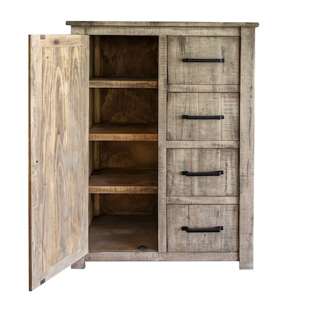 Homeroots 37" Brown Solid Wood Four Drawer Chest 524592