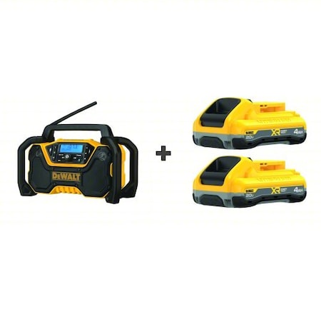 Dewalt Jobsite Radio, Cordless, AM/FM DCR028B/DCB2104-2