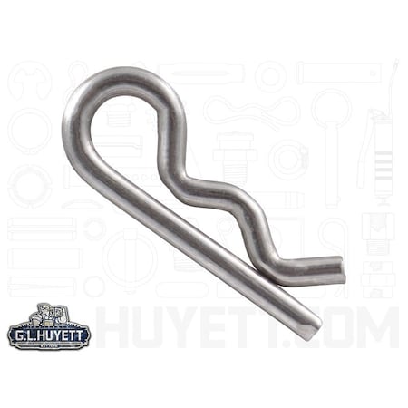 Huyett Bridge Pin, 302/304SS, .042 Wire Dia x .438 L x .100 In Eye Dia x Fits 1/16 to 1/8 Shft BPS-232