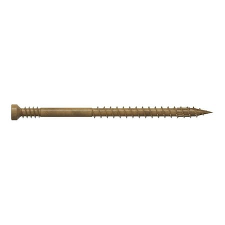 Simpson Strong-Tie Screw, No 7 Thread, 2-1/2 in L, Serrated Thread, Trim Head, 6-Lobe Drive, Saw Tooth Point FT07212R100