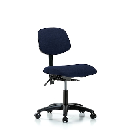 Blue Ridge Ergonomics Desk Chair Desk Chair, Fabric, Casters, Nav, No Arms, 19" to 24" Height, Fabric, Dark Blue BR-FDHCH-RG-T0-A0-RC-F45