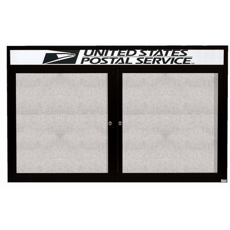 Aarco Outdoor Enclosed Bulletin Board w/ Al Frame Header, Powder Coated Black, Neutral 36''Hx60''W ODCC3660RHBK