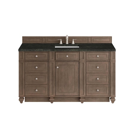 James Martin Vanities Bristol 60" Single Vanity Whitewashed Walnut, w/ 3 CM Phantome Eclos Top 157-V60S-WW-3PHT