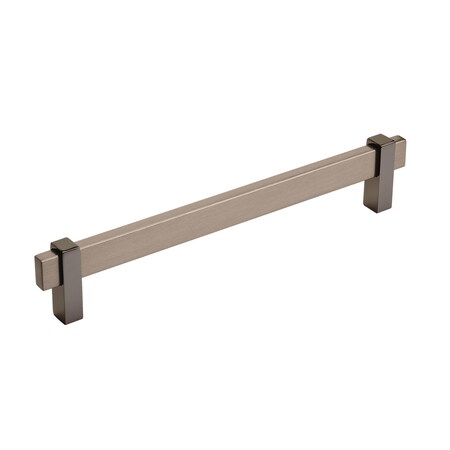 Amerock Mulino 7-9/16 in 192 mm Center-to-Center Black Brushed Nickel/Black Nickel Cabinet Pull BP36725BBNBN