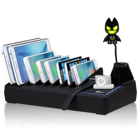 Betterbattery 10-Port USB Charging Station with Ambient Light Deck BE689500