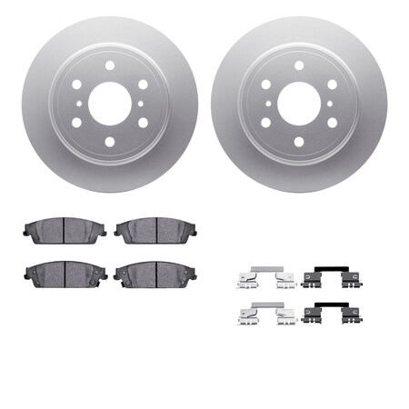 Dynamic Friction Co DFC GEOSPEC Coated Rotor- Heavy Duty Brake Pad includes Hardware 4412-48028