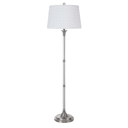 Homeroots 60" Nickel Traditional Shaped Floor Lamp With White Square Shade 526291