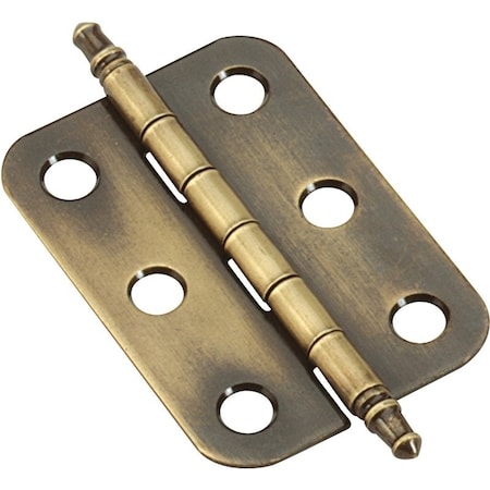 Amerock Minaret Tip Hinge, Steel, Antique Brass, Flush Mounting BPR2355AE