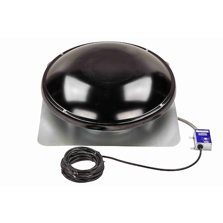 Gaf Master Flow 1050 CFM Galvanized EZ Cool Plug-In Power Roof Mount Attic Vent Fan with Humidstat, Black EZCR1BLHT