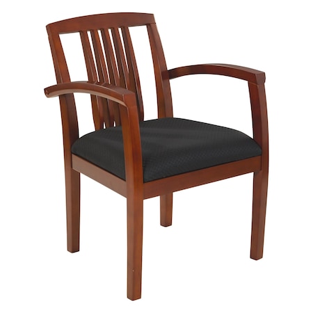 Office Star Products Kenwood Collection Wood Back Guest Chair, Black/Cherry KEN77LCH-3