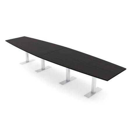Skutchi Designs 14 Person Conference Table With Power Unit | 14' Boat Table | Harmony Series HAR-BOT-48X168-T-U999ST19-NA