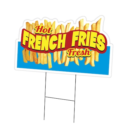 Signmission Hot Fresh French Fries Die Cut Yard & Stake outdoor plastic window, 1216-Hot Fresh French Fries C-DC-1216-Hot Fresh French Fries19
