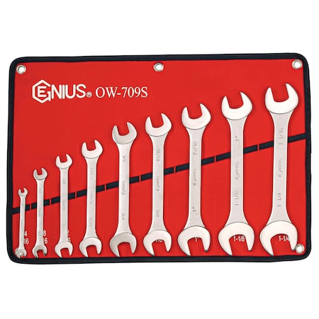 Genius Tools 9PC Metric Open end wrench Set OW-709S