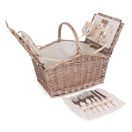 Picnic Time Family Of Brands Piccadilly Picnic Basket, Natural Canvas 202-19-187-000-0