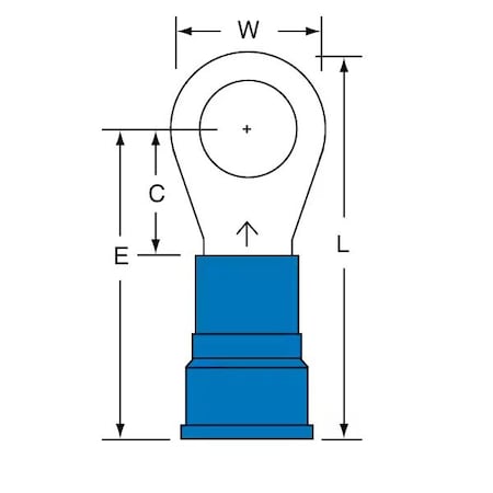 3M 6 Awg Ring Term Blue 3/8 Stud, 1000PK 15-38-WN