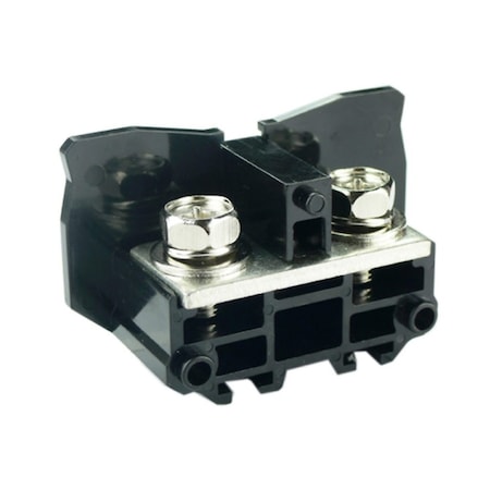 Automation Systems Interconnect NEMA Style DIN Rail Terminal Block, Use W/ Ring, Fork or Spade Lugs, M8 Screw, Black, 130A, 600V, 25PK ASI391007