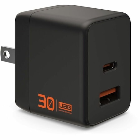 Urban Armor Gear UAG 30W WALL CHARGER 2 PORT (USB-C AND USB-A)- BLACK 9B443011V4040