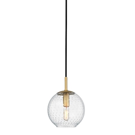 Hudson Valley Lighting Rousseau 1 Light Pendant 6 In. Aged Brass 2007-AGB-CL