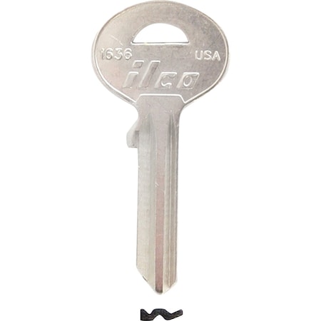Ilco SUN WILSON Nickel Plated Safe Key 1636, 10PK IAA00019402